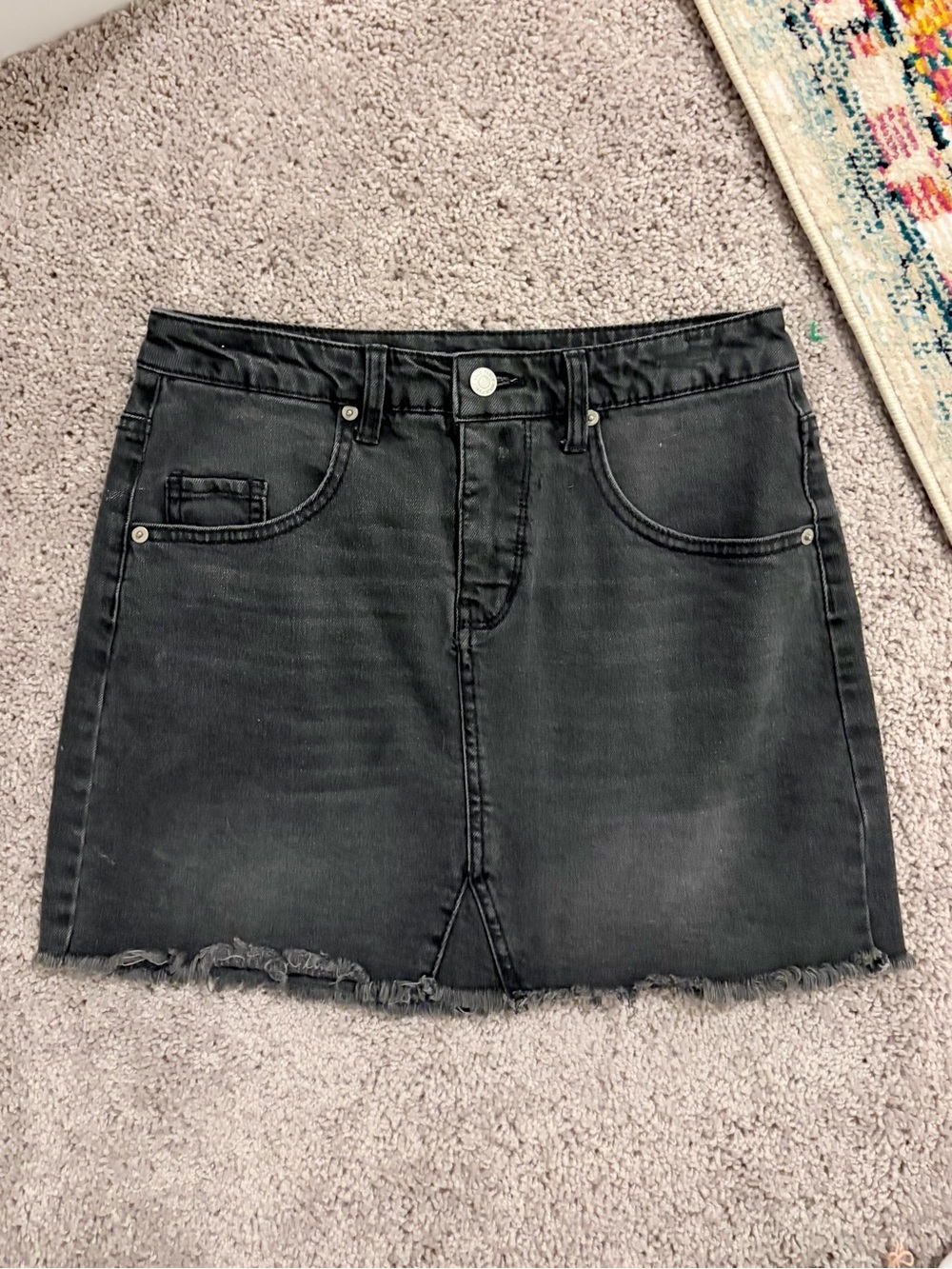 Wild Fable Black Denim Mini Skirt Size 8